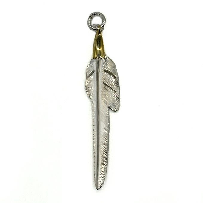 LARRY SMITH 18K EAGLE HEAD KAZEKIRI FEATHER L RIGHT