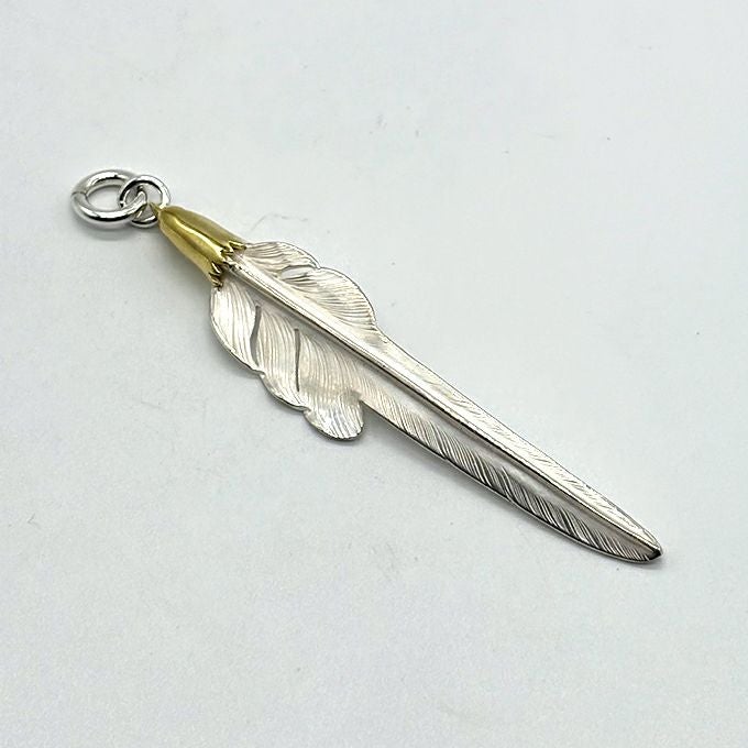 LARRY SMITH 18K EAGLE HEAD KAZEKIRI FEATHER L RIGHT