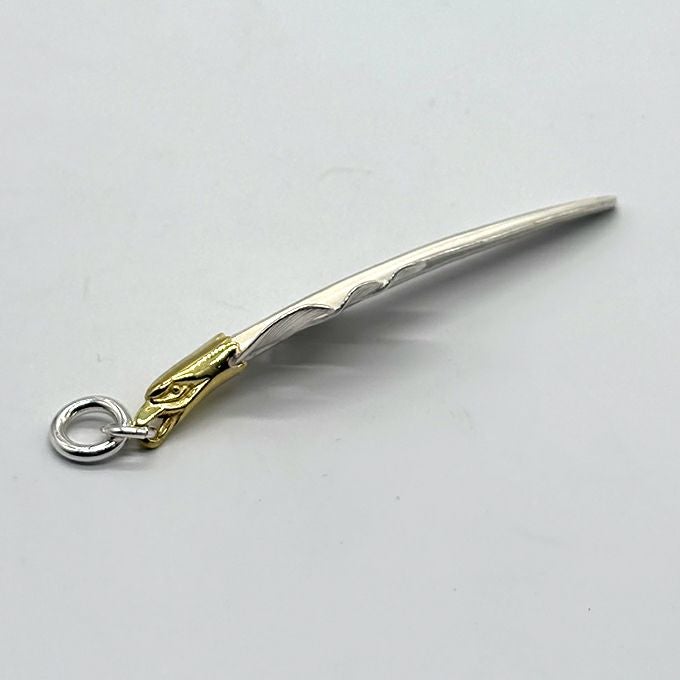 LARRY SMITH 18K EAGLE HEAD KAZEKIRI FEATHER L RIGHT