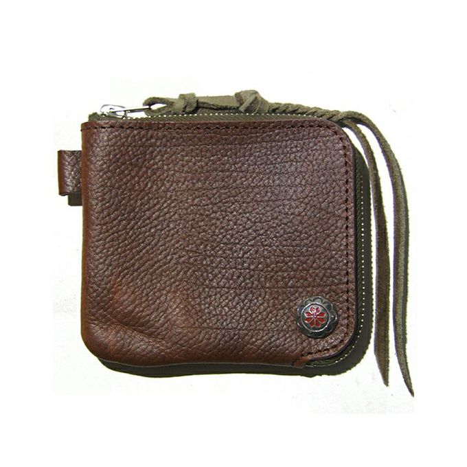 LARRY SMITH EMBOSSED L ZIPPER WALLET 