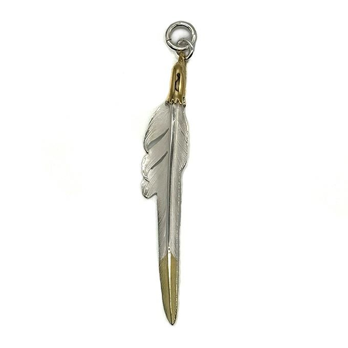 LARRY SMITH EAGLE HEAD KAZEKIRI FEATHER PENDANT No. 48 