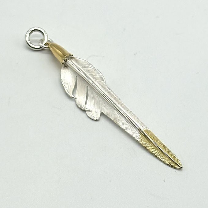 LARRY SMITH EAGLE HEAD KAZEKIRI FEATHER PENDANT No. 48 