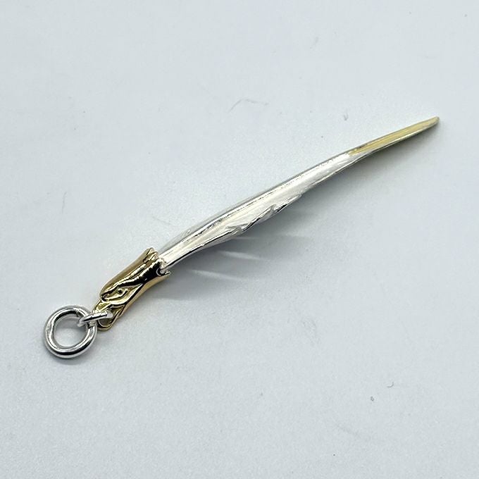 LARRY SMITH EAGLE HEAD KAZEKIRI FEATHER PENDANT No. 48 