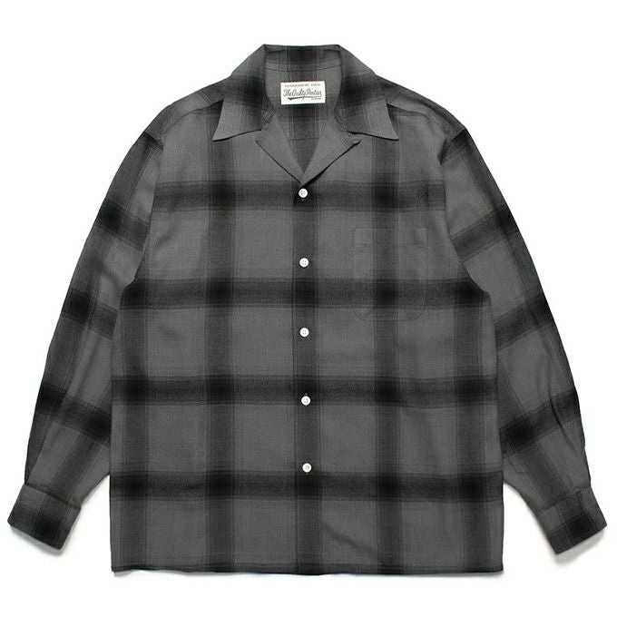 WACKO MARIA OMBRE CHECK OPEN COLLAR SHIRT L/S ( TYPE-2