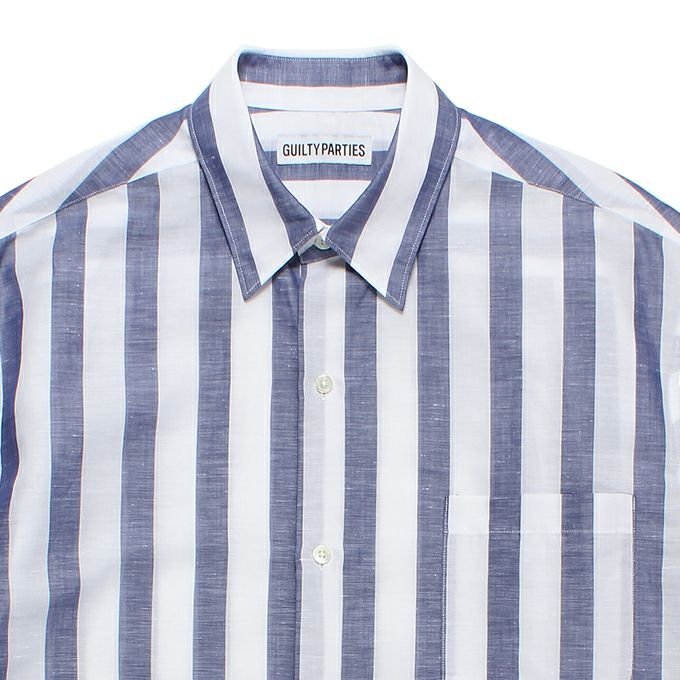 WACKO MARIA SOKTAS / STRIPED REGULAR COLLAR SHIRT S/S ( TYPE-1