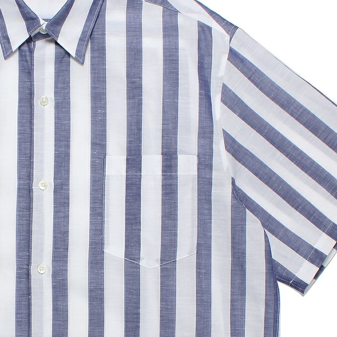 WACKO MARIA SOKTAS / STRIPED REGULAR COLLAR SHIRT S/S ( TYPE-1
