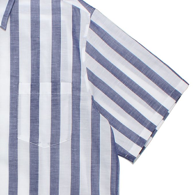 WACKO MARIA SOKTAS / STRIPED REGULAR COLLAR SHIRT S/S ( TYPE-1