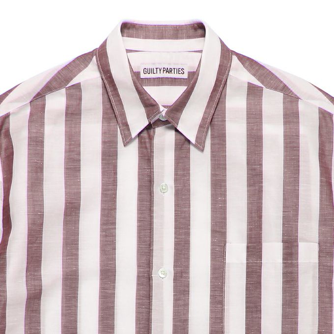 WACKO MARIA SOKTAS / STRIPED REGULAR COLLAR SHIRT S/S ( TYPE-1