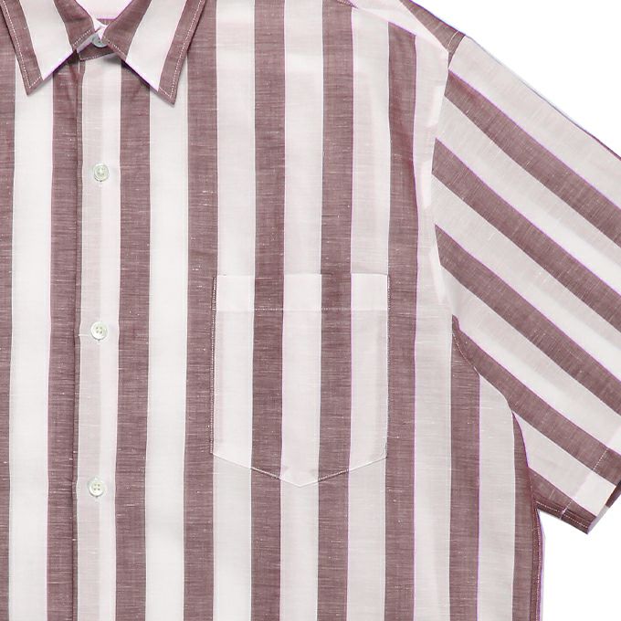 WACKO MARIA SOKTAS / STRIPED REGULAR COLLAR SHIRT S/S ( TYPE-1