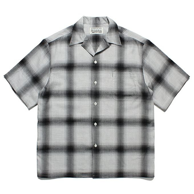 WACKO MARIA OMBRE CHECK OPEN COLLAR SHIRT S/S ( TYPE-2