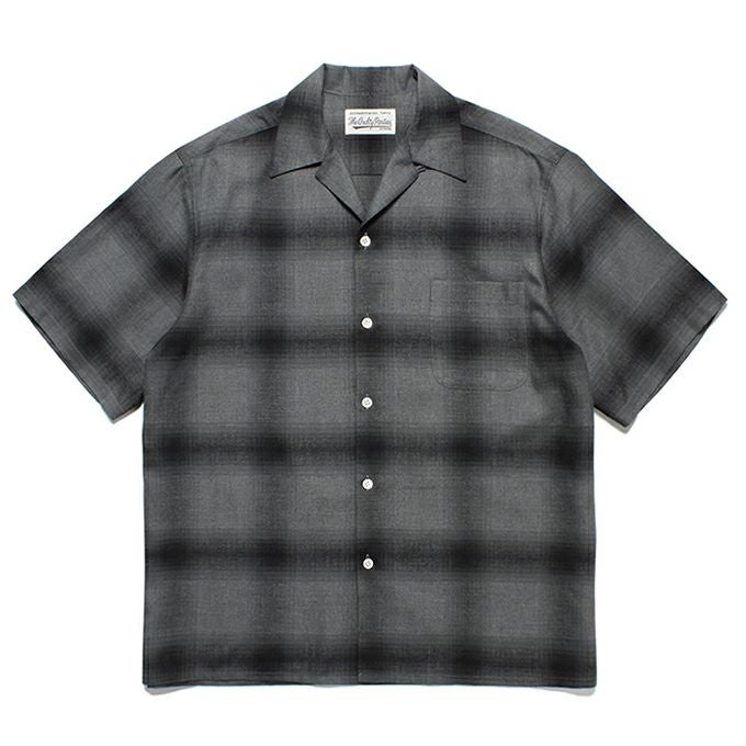 WACKO MARIA OMBRE CHECK OPEN COLLAR SHIRT S/S ( TYPE-2