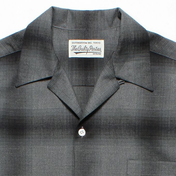 WACKO MARIA OMBRE CHECK OPEN COLLAR SHIRT S/S ( TYPE-2