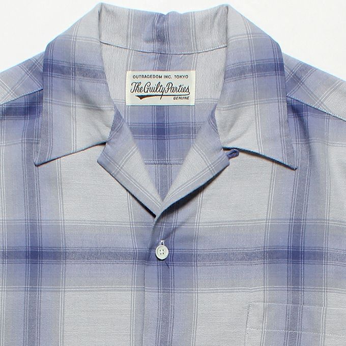 WACKO MARIA OMBRE CHECK OPEN COLLAR SHIRT S/S ( TYPE-2
