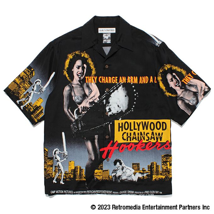 WACKO MARIA HOLLYWOOD CHAINSAW HOOKERS / S/S HAWAIIAN SHIRT ( TYPE