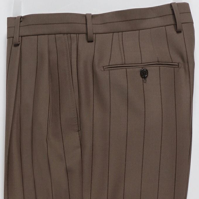 WACKO MARIA DORMEUIL / STRIPED DOUBLE PLEATED TROUSERS | LOCKSTOCK