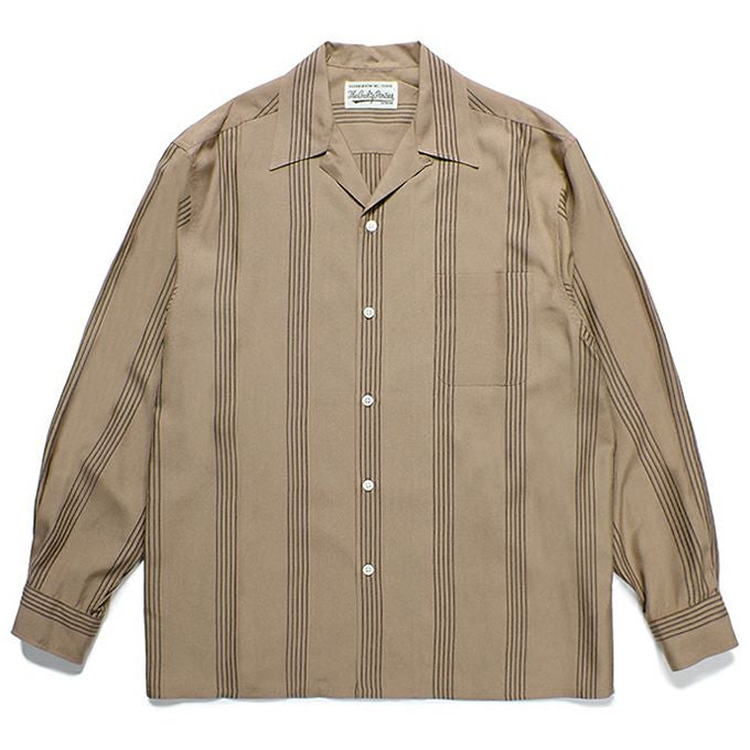 WACKO MARIA STRIPED OPEN COLLAR SHIRT L/S | LOCKSTOCK/STLIKE