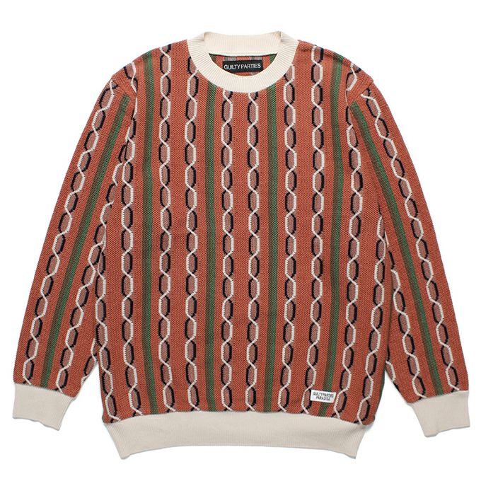 WACKO MARIA STRIPED JACQUARD KNIT SWEATER ( TYPE-1 ) | LOCKSTOCK