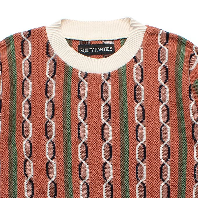 WACKO MARIA STRIPED JACQUARD KNIT SWEATER ( TYPE-1 ) | LOCKSTOCK