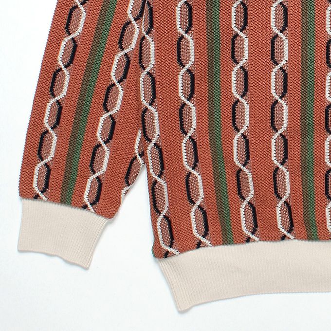 WACKO MARIA STRIPED JACQUARD KNIT SWEATER ( TYPE-1 ) | LOCKSTOCK