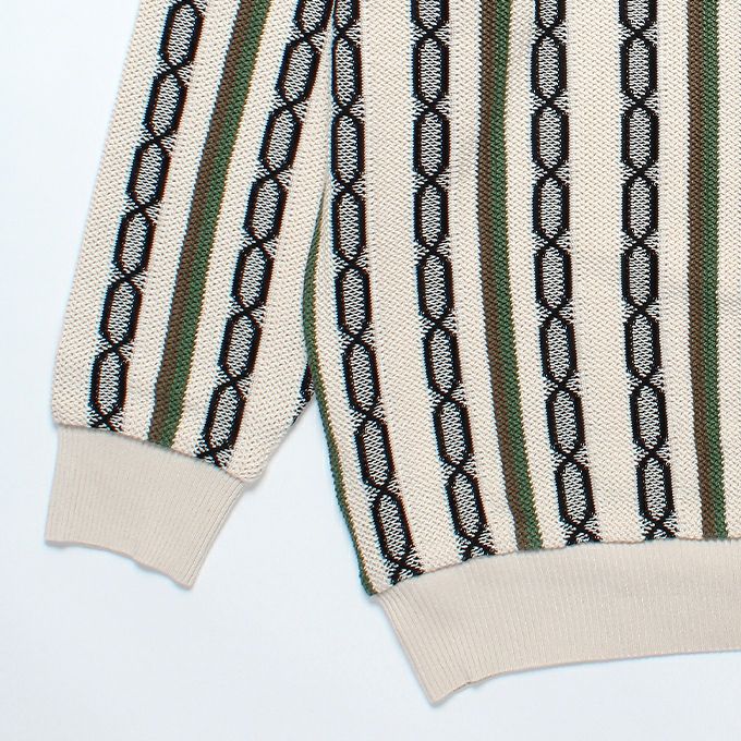 WACKO MARIA STRIPED JACQUARD KNIT SWEATER ( TYPE-1 ) | LOCKSTOCK