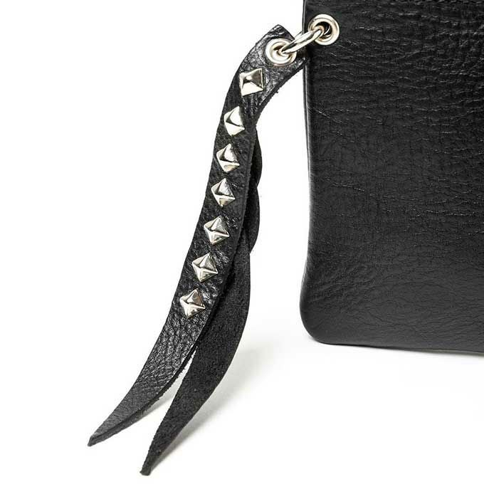 CALEE PLANE LEATHER WALLET POUCH ( STUDS CHARM ) | LOCKSTOCK/STLIKE