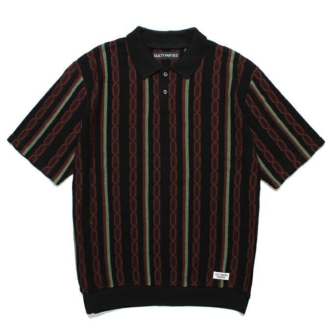 WACKO MARIA STRIPED JACQUARD SUMMER KNIT POLO SHIRT | LOCKSTOCK/STLIKE