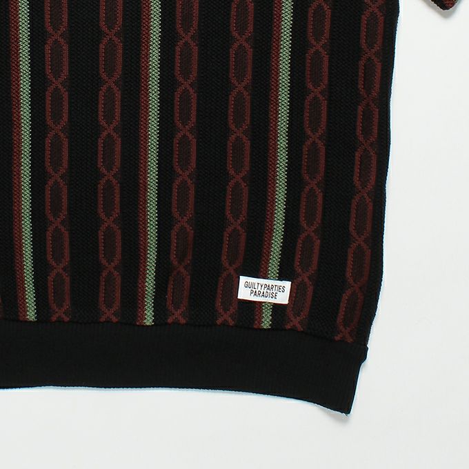 WACKO MARIA STRIPED JACQUARD SUMMER KNIT POLO SHIRT | LOCKSTOCK/STLIKE