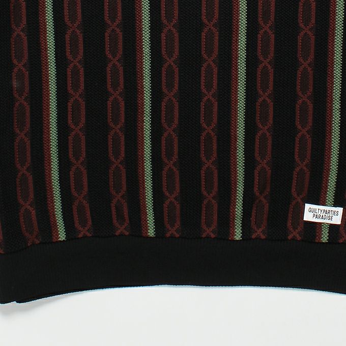 WACKO MARIA STRIPED JACQUARD SUMMER KNIT POLO SHIRT | LOCKSTOCK/STLIKE