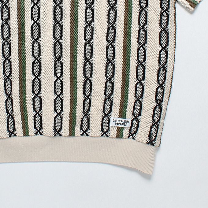 WACKO MARIA STRIPED JACQUARD SUMMER KNIT POLO SHIRT | LOCKSTOCK/STLIKE