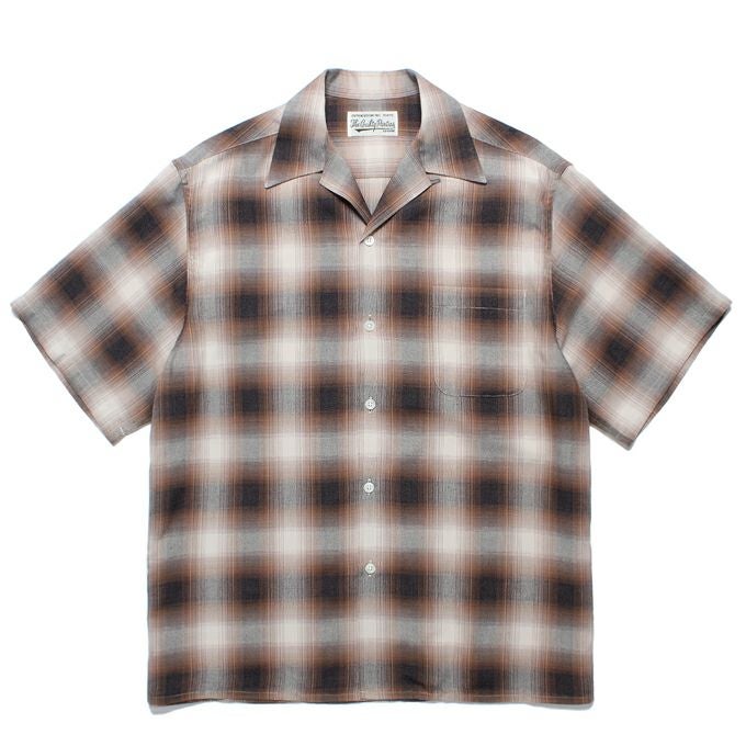WACKO MARIA OMBRE CHECK OPEN COLLAR SHIRT S/S ( TYPE-1