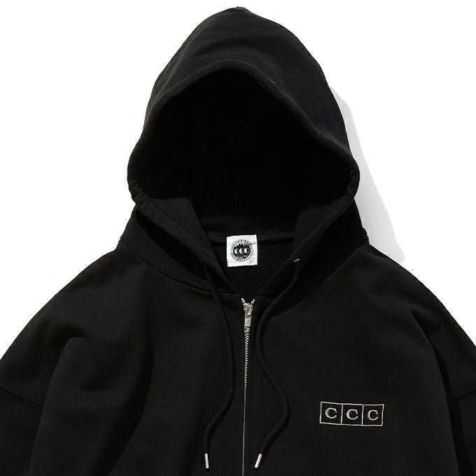 CITY COUNTRY CITY EMBROIDERED LOGO ZIP UP COTTON HOODIE