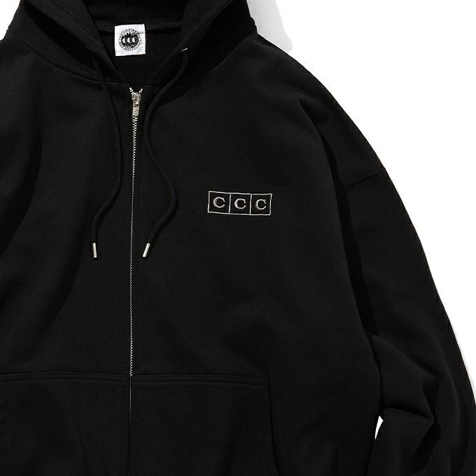 CITY COUNTRY CITY EMBROIDERED LOGO ZIP UP COTTON HOODIE