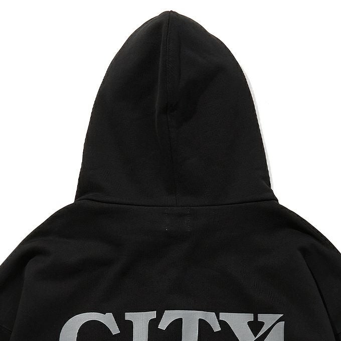 CITY COUNTRY CITY EMBROIDERED LOGO ZIP UP COTTON HOODIE