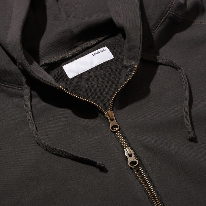 DIASPORA SKATEBOARDS Double Pocket Full Zip Hooded Sweatshirt