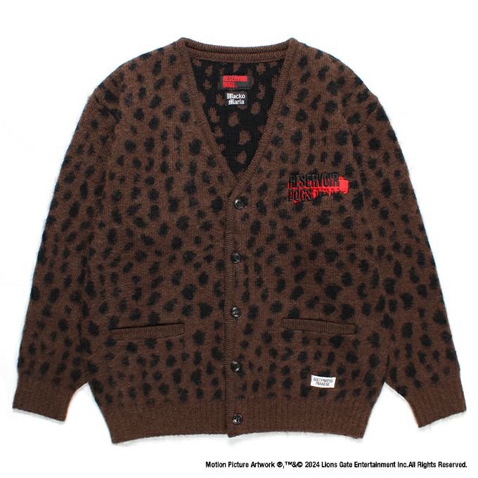 24AW WACKO MARIA/RESERVOIR DOGS カーディガン WACKO MARIA RESERVOIR DOGS / LEOPARD HEAVY MOHAIR CARDIGAN