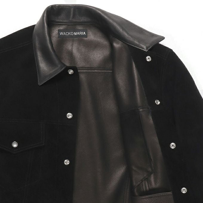 ワコマリア 別注SUEDE LEATHER TRUCKER JACKET L SUEDE LEATHER TRUCKER JACKET #BLACK [24FW-WMO-BL08] - cocorozashi