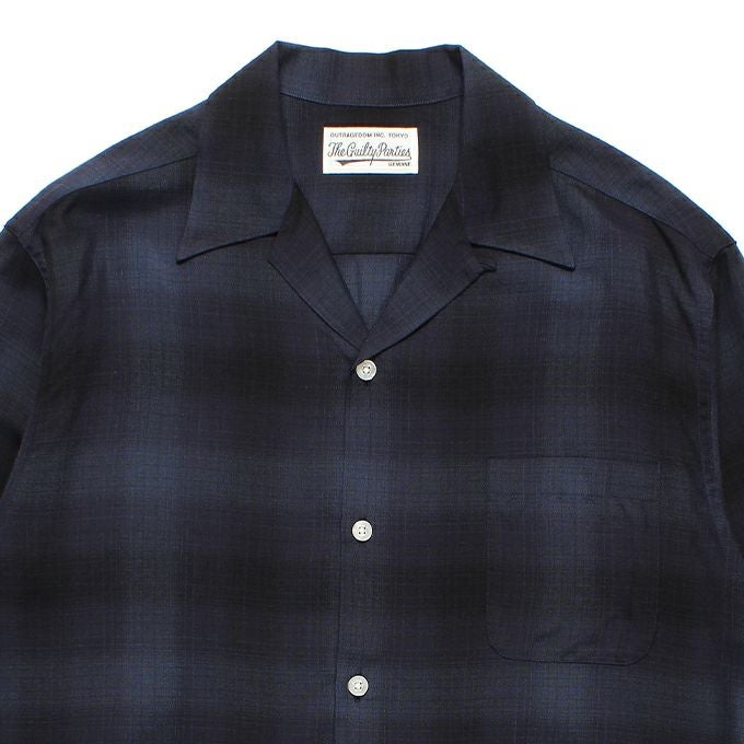 WACKO MARIA OMBRE CHECK OPEN COLLAR SHIRT L/S ( TYPE-4