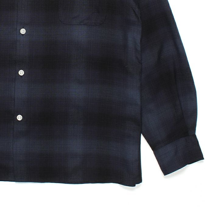 WACKO MARIA OMBRE CHECK OPEN COLLAR SHIRT L/S ( TYPE-4