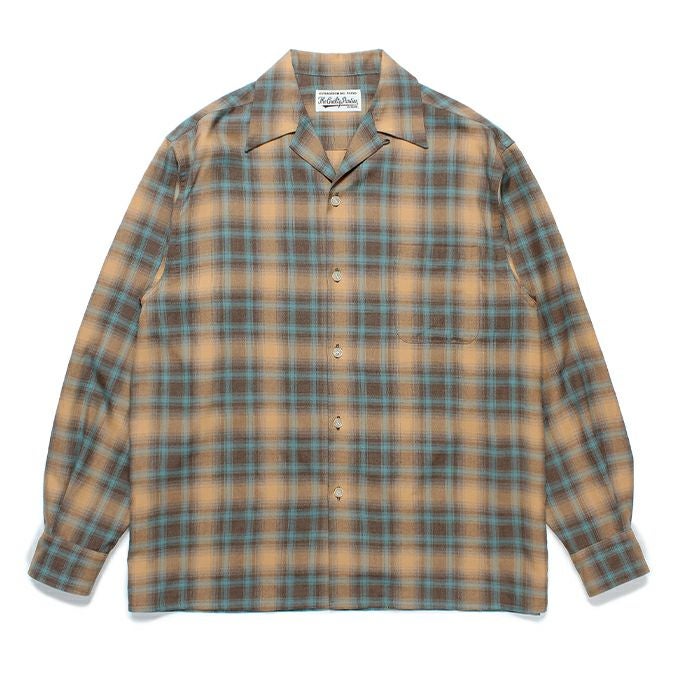 WACKO MARIA OMBRE CHECK OPEN COLLAR SHIRT L/S ( TYPE-2