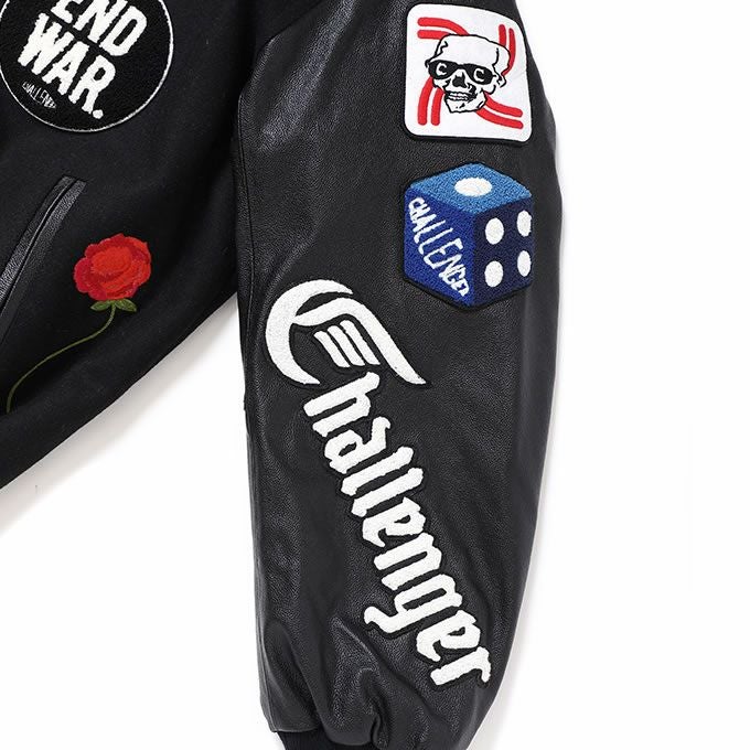 Challenger チャレンジャー 15th VARSITY JACKET L CHALLENGER/15th VARSITY JACKET（BLACK）［15周年ヴァーシティJKT-24