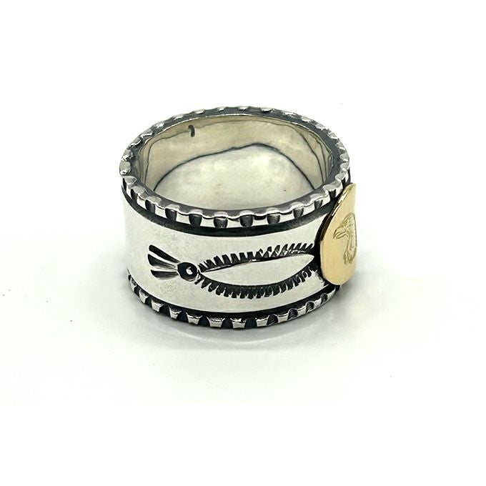 LARRY SMITH EAGLE HEAD STAMPED RING