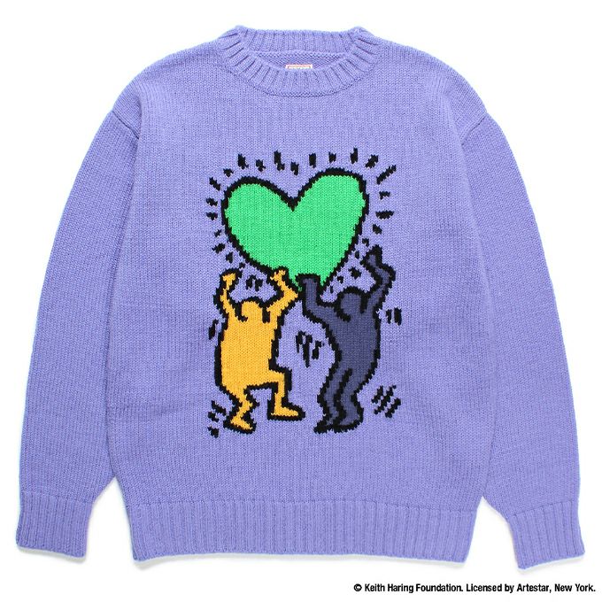 WACKO MARIA KEITH HARING / JACQUARD KNIT SWEATER ( TYPE-2