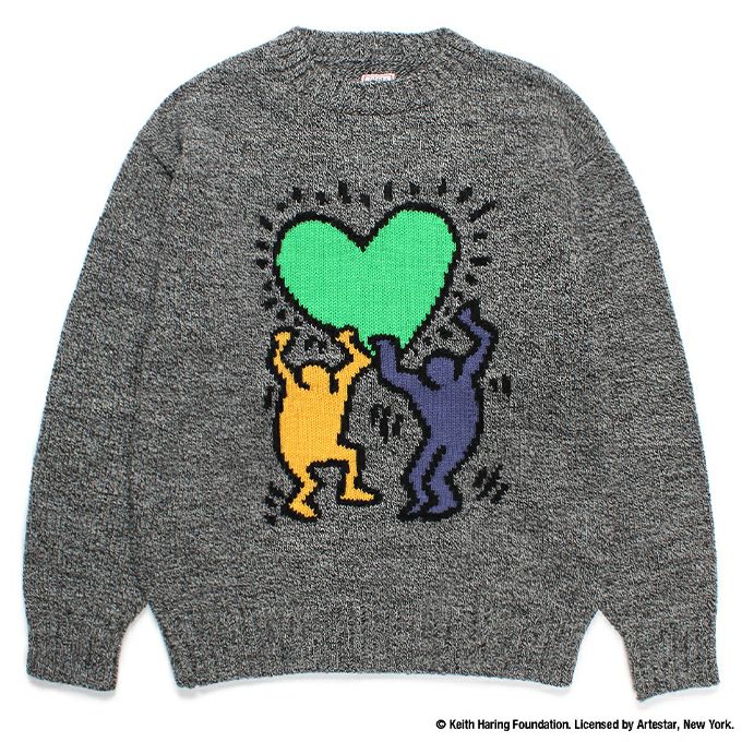 WACKO MARIA KEITH HARING / JACQUARD KNIT SWEATER ( TYPE-2