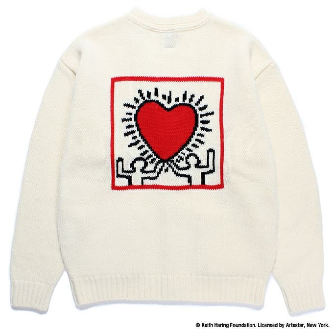 トップス WACKO MARIA KEITH HARING CARDIGAN WACKO MARIA KEITH HARING / JACQUARD KNIT CARDIGAN ( TYPE-1