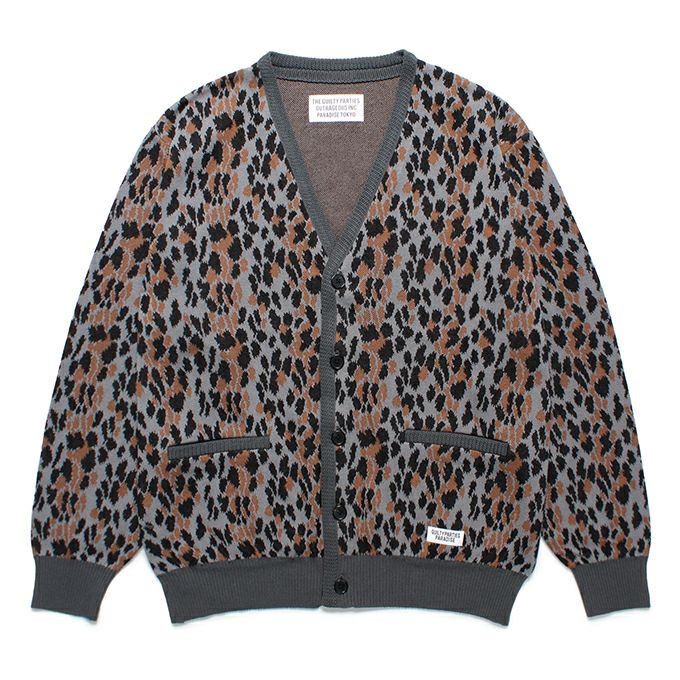 WACKO MARIA LEOPARD JACQUARD KNIT CARDIGAN ( TYPE-2 ) | LOCKSTOCK