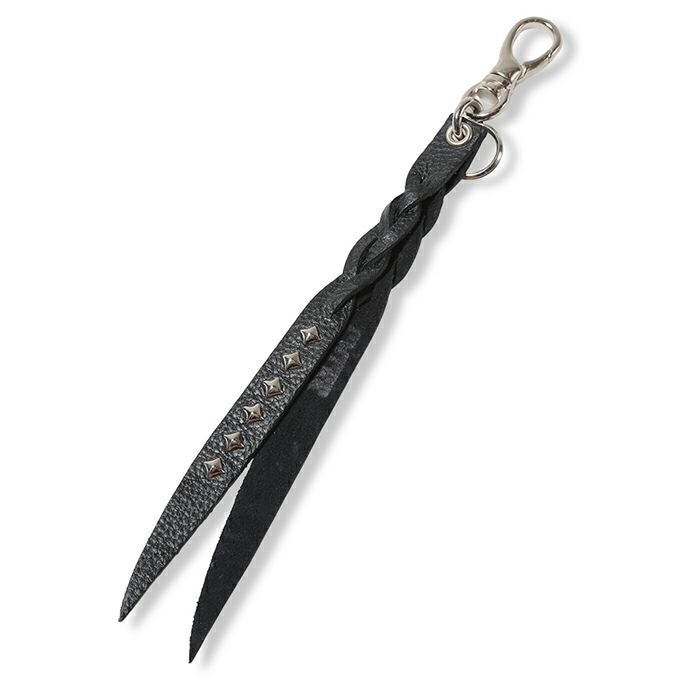 CALEE STUDS & KNITTING LEATHER SHORT KEY RING ＜TYPE A
