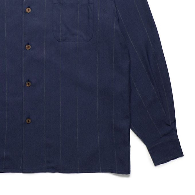 WACKO MARIA KASURI STRIPED OPEN COLLAR SHIRT | LOCKSTOCK/STLIKE