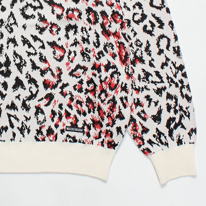 WACKO MARIA LEOPARD JACQUARD KNIT SWEATER ( TYPE-1 ) | LOCKSTOCK