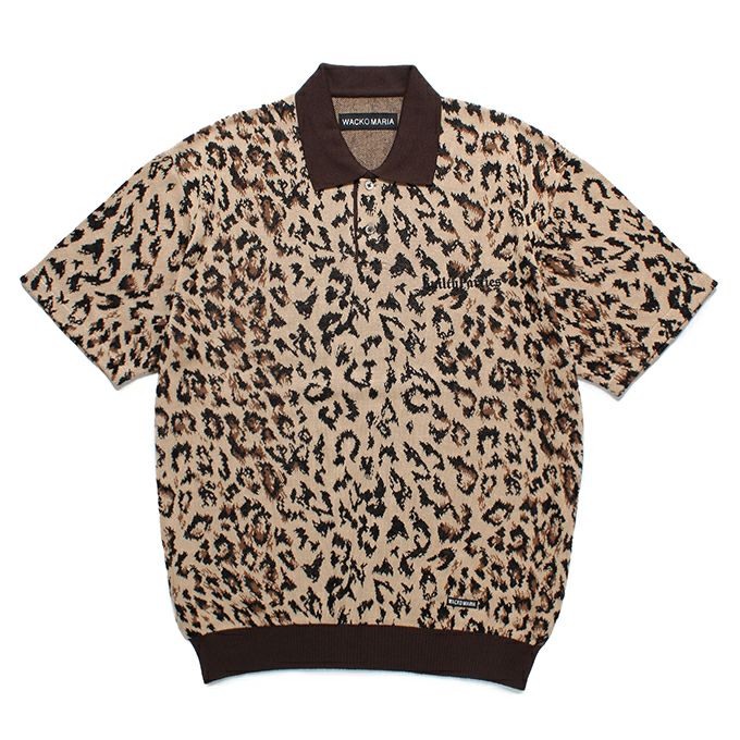 WACKOMARIA LEOPARD POLO Mサイズ WACKO MARIA LEOPARD JACQUARD KNIT POLO SHIRT ( TYPE-1