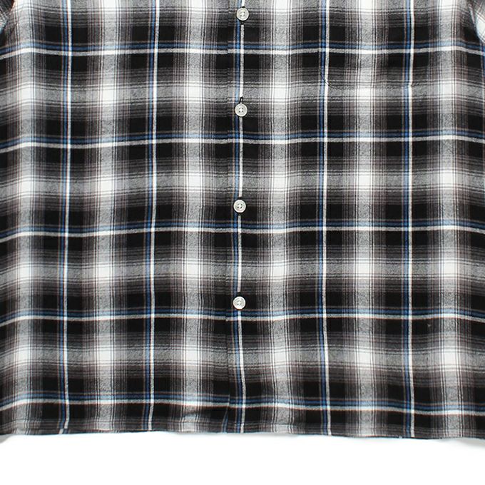 WACKO MARIA OMBRE CHECK OPEN COLLAR SHIRT S/S ( TYPE-1